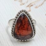 Hessonite Garnet Size US 8 925 Sterling Silver Ring (REXT6-197)