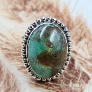 Chrysocolla Size US 6 925 Sterling Silver Ring (REXT6-186)