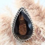 Smoky Quartz Size US 6 925 Sterling Silver Ring (REXT6-183)