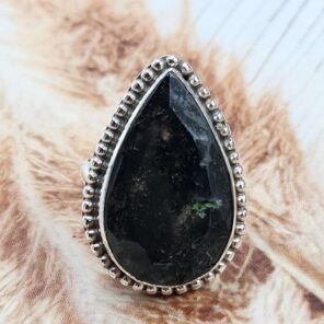 Moss Agate Size US 6 925 Sterling Silver Ring (REXT6-184)