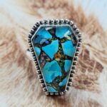 Aurora Opal & Kingman Turquoise Size US 9 925 Sterling Silver Ring (REXT6-202)