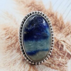 Afghanite Size US 9 925 Sterling Silver Ring (REXT6-201)