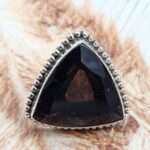 Smoky Quartz Size US 7 925 Sterling Silver Ring (REXT6-224)