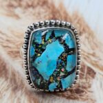 Aurora Opal & Kingman Turquoise Size US 6 925 Sterling Silver Ring (REXT6-185)