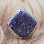 Charoite Size US 10 925 Sterling Silver Ring (REXT6-168)