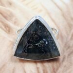 Moss Agate Size US 8 925 Sterling Silver Ring (REXT6-153)