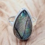 Aurora Opal Leaf Size US 11 925 Sterling Silver Ring (REXT6-176)