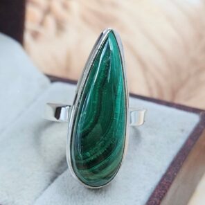 Malachite Size US 11 925 Sterling Silver Ring (REXT6-177)