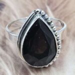 Smoky Quartz Size US 10" 925 Sterling Silver Ring (RS107-243)