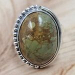 Kingman Turquoise Size US 6" 925 Sterling Silver Ring (RS107-204)