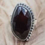 Hessonite Garnet Size US 7" 925 Sterling Silver Ring (RS107-214)