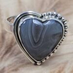 Botswana Lace Agate Size US 11" 925 Sterling Silver Ring (RS107-246)