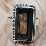 Smoky Quartz Size US 10" 925 Sterling Silver Ring (RS107-242)