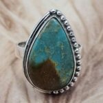 Kingman Turquoise Size US 8" 925 Sterling Silver Ring (RS107-217)