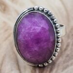 Pink Moonstone Size US 7" 925 Sterling Silver Ring (RS107-212)