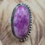Pink Moonstone Size US 6" 925 Sterling Silver Ring (RS107-205)