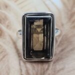 Smoky Quartz Size US 10 925 Sterling Silver Ring (REXT153-130)