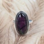 Aurora Opal Leaf Size US 10 925 Sterling Silver Ring (REXT153-128)
