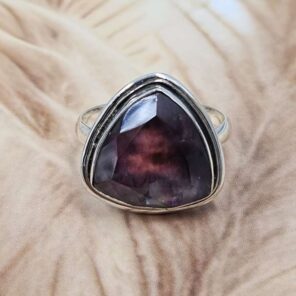 Synthetic Ammolite Size US 10 925 Sterling Silver Ring (REXT153-131)