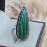 Malachite Size US 7 925 Sterling Silver Ring (REXT153-101)