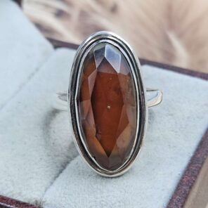 Red Onyx Size US 9 925 Sterling Silver Ring (REXT153-122)