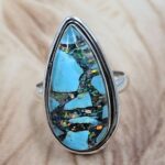 Aurora Opal & Kingman Turquoise Size US 8 925 Sterling Silver Ring (REXT153-105)