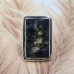 Moss Agate Size US 8 925 Sterling Silver Ring (REXT153-111)