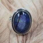 Aurora Opal Leaf Size US 9 925 Sterling Silver Ring (REXT153-113)