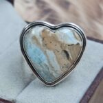 Blue Scheelite Size US 9 925 Sterling Silver Ring (REXT153-124)