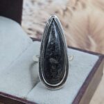 Silver Sheen Obsidian Size US 8 925 Sterling Silver Ring (REXT153-107)