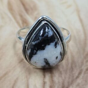 Zebra Jasper Size US 10 925 Sterling Silver Ring (REXT153-126)