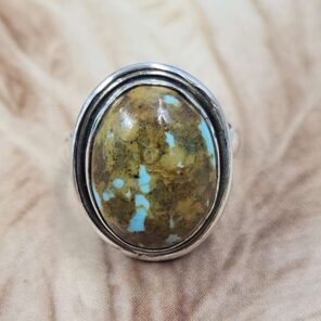 Kingman Turquoise Size Us 6 925 Sterling Silver Ring (REXT153-91)
