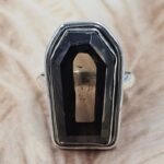 Smoky Quartz Size US 8 925 Sterling Silver Ring (REXT153-106)
