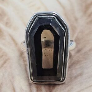 Smoky Quartz Size US 8 925 Sterling Silver Ring (REXT153-106)