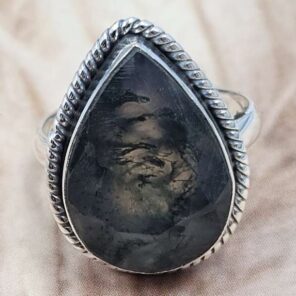 Moss Agate Size US 6" 925 Sterling Silver Ring (REXT71-191)
