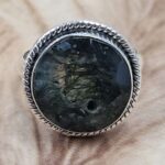 Moss Agate Size US 9" 925 Sterling Silver Ring (REXT71-159)