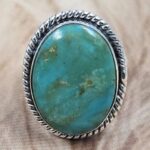 Kingman Turquoise Size US 6" 925 Sterling Silver Ring (REXT71-188)