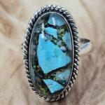 Aurora Opal & Kingman Turquoise Size US 7" 925 Sterling Silver Ring (REXT71-177)