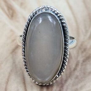 Selenite Size US 8" 925 Sterling Silver Ring (REXT71-170)