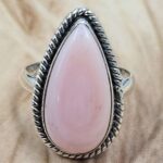 Pink Queen Conch Size US 7" 925 Sterling Silver Ring (REXT71-179)