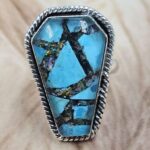 Aurora Opal & Kingman Turquoise Size US 7" 925 Sterling Silver Ring (REXT71-176)