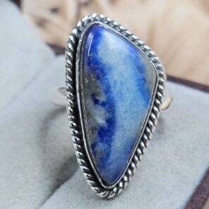 Afghanite Size US 9" 925 Sterling Silver Ring (REXT71-161)