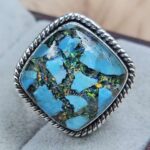 Aurora Opal & Kingman Turquoise Size US 7" 925 Sterling Silver Ring (REXT71-175)