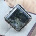 Moss Agate Size US 10" 925 Sterling Silver Ring (REXT71-151)