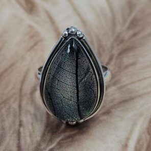 Leaf Size US 7 925 Sterling Silver Ring (REXT151-65)