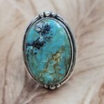 Kingman Turquoise Size US 6 925 Sterling Silver Ring (REXT151-56)
