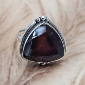 Synthetic Ammolite Size US 7 925 Sterling Silver Ring (REXT151-64)