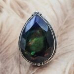Synthetic Ammolite Size US 10 925 Sterling Silver Ring (REXT151-90)