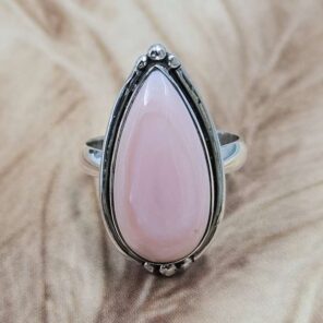 Pink Queen Conch Size US 7 925 Sterling Silver Ring (REXT151-63)