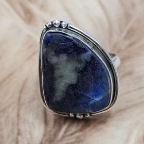 Afghanite Size US 10 925 Sterling Silver Ring (REXT151-87)